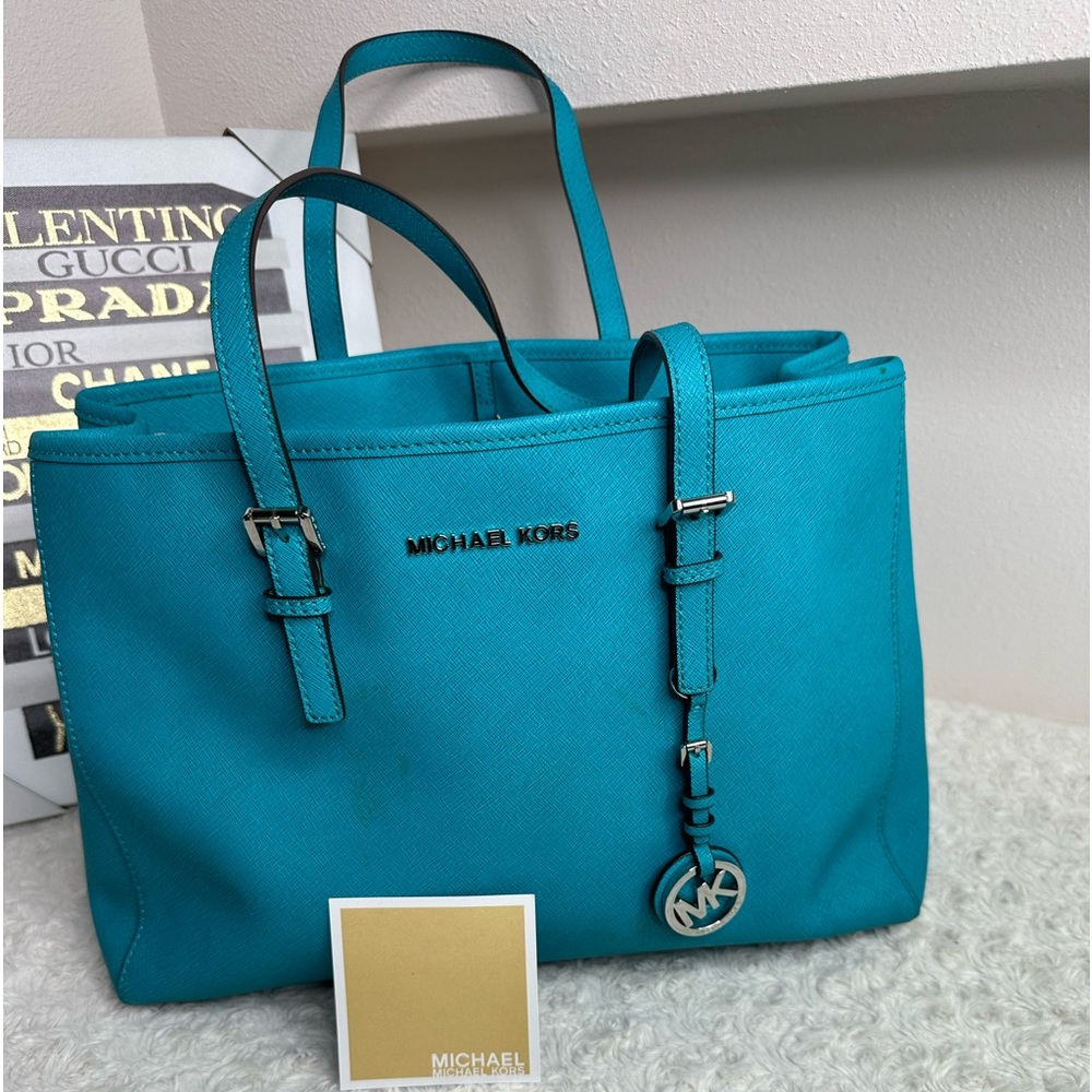 Michael Kors Teal Tote/bag.excellent condition - Picture 11 of 14